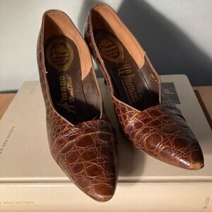 Vintage Amano Weinman's 1950/60s Handmade Crocodile Pumps Exquisite ~ Sz 8